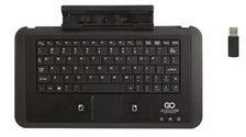 GOCLEVER bezdrátová klávesnice 2,4 GHz (vč. USB adaptéru), s touchpadem a stojánkem pro tablety do 10 ", černá